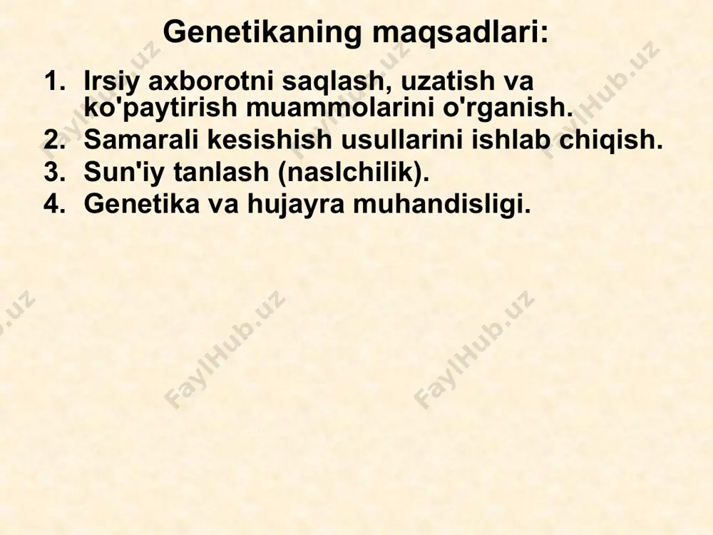 vjud (urug'lar silliq yoki ajinlar; oraliq variantlar yo'q). tadqiqot muammosining bunday ongli ravishda torayishi merosning umumiy qonuniyatlarini aniq belgilash imkonini berdi. mendel keng ko'lamli tajribani rejalashtirgan va o'tkazgan. u urug‘chilik korxonalaridan no‘xatning 34 navini oldi, ulardan 22 ta “sof” (o‘z-o‘zini changlatish jarayonida o‘rganilgan xususiyatlariga ko‘ra segregatsiya hosil qilmaydi) navlarini tanladi. keyin navlarni sun'iy duragaylashni amalga oshirdi va hosil bo'lgan duragaylarni bir-biri bilan kesib o'tdi. u jami 20 000 ga yaqin ikkinchi avlod duragaylarini o‘rganib, yetti belgining merosxo‘rligini o‘rgandi. tajribaga ob'ektni muvaffaqiyatli tanlash yordam berdi: no'xat odatda o'z-o'zidan changlanadi, ammo sun'iy duragaylash oson. mendel tajriba o'tkazishda : ishlatilgan toza chiziqlar bir vaqtning o'zida bir nechta ota-onalar bilan tajribalar o'tkazildi kam sonli belgilarning irsiylanishi kuzatildi avlodlarning qat'iy miqdoriy yozuvlarini olib bordi irsiy omillar uchun harf belgilari kiritildi u har bir xususiyatning juftlashgan ta'rifini taklif qildi mendel qonunlari - irsiy xususiyatlarning ota-ona organizmlaridan ularning avlodlariga o'tish mexanizmlariga oid asosiy qoidalar to'plami; bu tamoyillar …