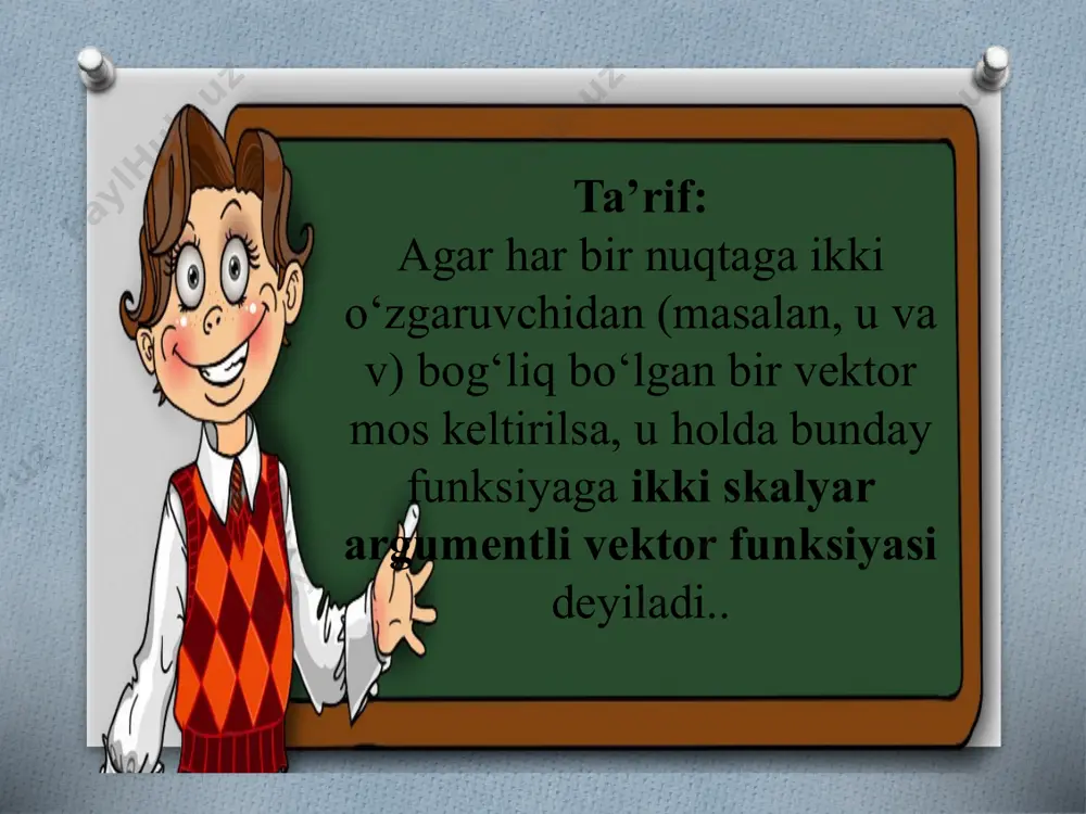 ikki skalyar argumentli vektor funksiyalar. sirt haqida tushuncha - Page 3