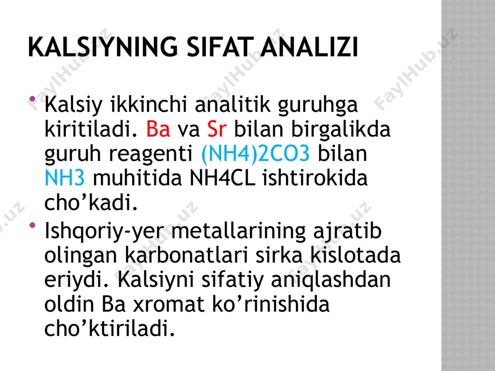 kalsiy hamda uning birikmalarining kimyoviy va fizik- kimyoviy analizi - Page 3