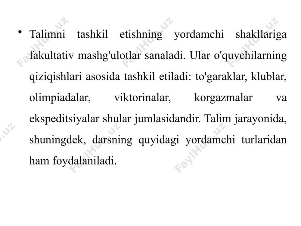 ta’limni tashkil etishning yordamchi shakllari - Page 5