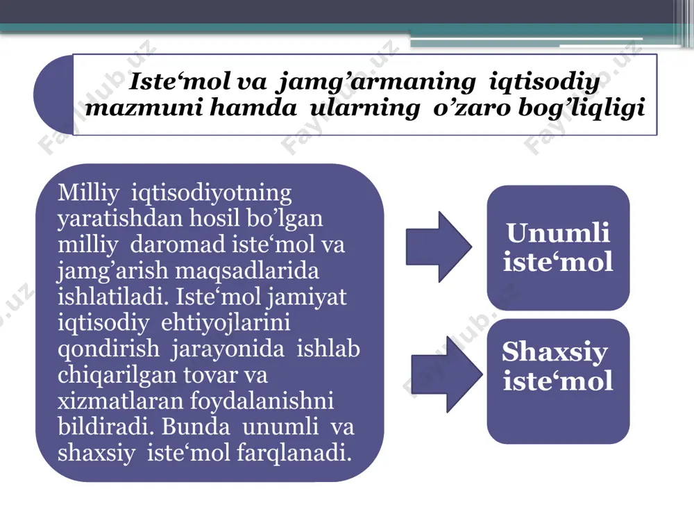 omadi; s - iste‘mol miqdori; s -jamg’arma miqdorini bildiradi. iste‘mol va jamg’arma hajmi hamda unga ta‘sir ko’rsatuvchi omillar o’rtasidagi bog’liqlik iste‘mol va jamg’arma funktsiyasi deyiladi. bu funktsiyalar bayon etishda klassik iqtisodchilar va keynschilarning nuqtai nazarlari farqlanadi. klassik iqtisodchilarning fikriga ko’ra, kishilar o’z mablag’larini qo’shimcha daromad keltirgan taqdirda jamg’armaga yo’naltirishga harakat qiladilar. shunga ko’ra, banklarning real foiz stavkasi qanchalik yuqori bo’lsa, ularning jamg’armaga qiziqishlari shu qadar kuchli bo’ladi, ya‘ni jamg’arma real foiz stavkasining o’sib boruvchi funktsiyasi deyiladi (hisoblanadi). aholi daromadlari iste‘mol va jamg’arma mablag’larinig yig’indisidan iborat ekan, real foiz stavkasining o’sishi bilan iste‘mol kamayib, pasayishi bilan esa ko’payib boradi. boshqacha aytganda, klassik iqtisodchilar fikriga ko’ra iste‘mol real foiz stavkasining pasayib boruvchi funktsiyasi hisoblanadi. j. m keyns klassik iqtisodchilarning bu fikrlariga qarshi chiqib, uy xo’jaliklarining iste‘mol sarflari real foiz stavkasiga u qadar bog’liq emasligini, kishilar uchun hamma vaqt joriy iste‘molnig kelgusidagi iste‘moldan afzalligini ta‘kidlaydi. u iste‘mol sarflari darajasida ta‘sir ko’rsatuvchi aosiy omil …
