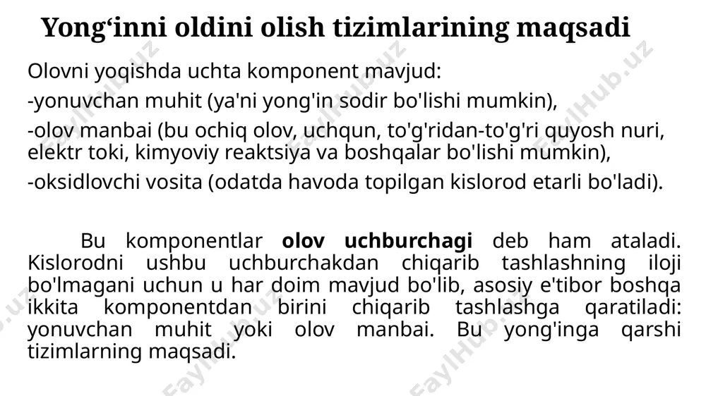 yong'inni oldini olish tizimlari va ular o'rtasidagi nazorat - Page 4