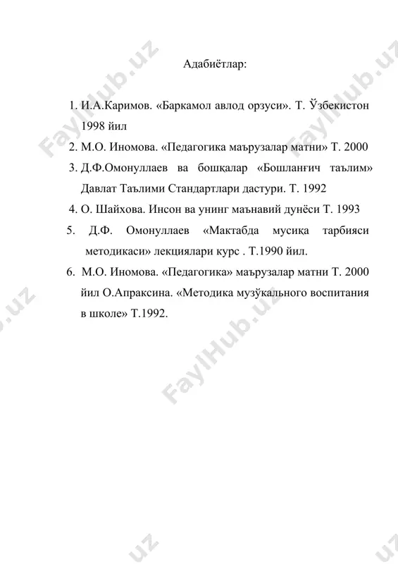 тўртинчи синфда мусиқа ўқитишнинг мазмуни ва методикаси - Page 5