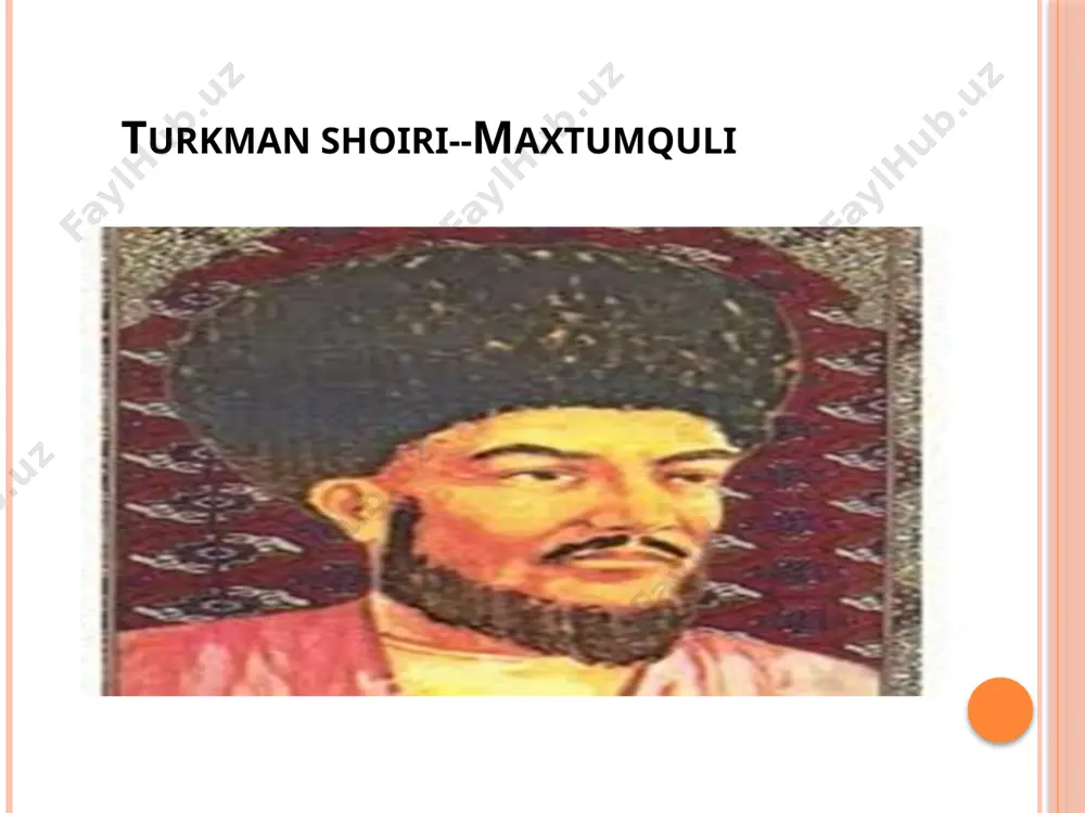 yilu uch oy turgan, qaytib farg`ona (andijon, marg`ilon)ni ko`rgan, qozog`istonning turkiston shaxriga borgan. xorazmga - xivadagi sherg`ozi madrasasiga kelib o`qigan, so`ng yana o`z eliga — atrek daryosi vodiysiga, dexistonga qaytgan. maxtumqulining astraxanda bo`lganligi ham, u yerda ruslar xayoti bilan tanishganligi ham ajab emas. xatto eron bilan hindiston orasidagi ummon dengizi bo`ylarida — yo ummon tuprog`ida (arabiston yarim oroli bilan iroq o`rtasida), yo xozirgi pokiston yerlarida bo`lganligini taxmin qilish mumkin, bo`nga uning she`rla¬rida ham shama` bor. maxtumquli kubraviya tarikati shayxlari bilan ham, xojagon-naqshbandiya silsilasi pirlari bilan ham yaqin aloqada edi. otasi davlatmamad ham tasavvuf aqlini do`st tutgan. «she`rlaridan maxtumqulining piri otasi ekanligi anglashiladi. ammo u boshqa ko`plab murshidi komillarni ham zikr etgan». chunonchi, saraxsda naqshbandiya namoyandasi niyozqo`li xalifaga murid tushishni orzu qilgan bo`lsa, otaniyoz oxo`nga ham shogirdlik talabida bo`lgan. sho`ro davridayoq ba`zi tadqiqotchilar maxtumqulining tasavvufga munosabati yuzasidan ayrim muloxazalarni bildirgan edilar. jumladan, g.karpov xayotining muayyan davrlarida maxtumqulining tasavvuf tariqatlari bilan aloqasi …