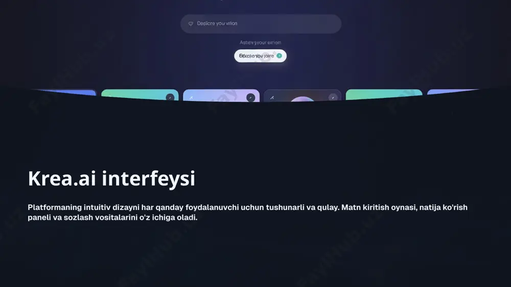 ifodalaydi va real vaqtda natijalarni ko'radi. bu interaktiv jarayon ijodiy ishlashni yanada qiziqarli qiladi. video restyle: videoni yangi uslubda qayta ishlash oddiy video har qanday mavjud video materialini yuklang 3d konvertatsiya video ai yordamida 3d animatsiyaga aylantiriladi yangi uslub professional 3d animatsiya va vizual effektlar qo'shiladi raqslarni klonlash, yangi video uslublar yaratish va oddiy video kliplarni professional animatsiyalarga aylantirish mumkin. 3d obyektlar yaratish imkoniyati xususiyatlari matn yoki tasvir asosida tezda 3d mesh yaratish yaratuvchilar uchun yangi darajadagi ijodiy imkoniyatlar krea stage bilan to'liq integratsiya professional sifat va yuqori aniqlik bu texnologiya 3d dizayner va animatorlar uchun ish jarayonini sezilarli darajada tezlashtiradi. 3d obyekt yaratish jarayoni matnli so'rovdan boshlab, ai bir necha daqiqa ichida to'liq ishlov berilgan 3d obyektni yaratadi. natija keyinchalik tahrirlash va optimallashtirish uchun export qilinishi mumkin. e'tiboringiz uchun rahmat click to edit master text styles second level third level fourth level fifth level 0 2846 wps presentation on-screen …
