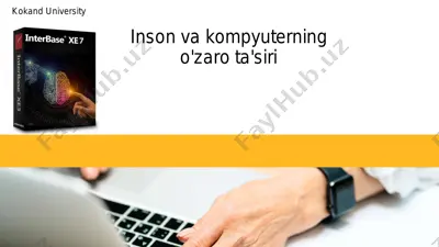 inson va kompyuterning o'zaro ta'siri — PDF