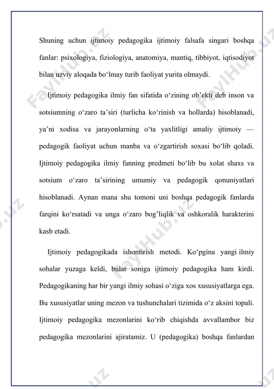 adi. shuning uchun ta'sirdan foydalanish ancha to'g'ri bilvosita bevosita o'quvchiga emas, balki uning muhitiga qaratilgan. ko'pincha bunday muhitga yaqin atrofdagi odamlar, maxsus yaratilgan hayotiy vaziyatlar va boshqalar kiradi. ishontirish metodi bu rag’batlantirish hamdir – oʻquvchilarning harakatlariniijobiy baholashni koʻzda tutadi. ragʻbatlantirish quvonch, qoniqish, qanoatlanish kechinmalarini paydo qiladi, tetiklik va gʻayrat bagʻishlaydi, oʻz kuchiga ishonchni mustahkamlaydi, ijobiy xatti-harakatlarni ragʻbatlantiradi, oʻz faoliyati va xulqiga mas’uliyatini oshiradi. ragʻbatlantirish metodlari xilma-xil boʻlib, ular tarkibiga ma’qullash, koʻngil koʻtarish, dalda berish, ishonch bildirish, qayd qilish, ogʻzaki va yozma tashakkur bildirish, mukofatlash va boshqalar kiradi. ishontirish pedagogik talablarni hisobga olgan holda qoʻllanilishi lozim. har qanday ragʻbatlantirish oʻquvchining jamoa oldidagi chinakkam xizmatlariga muvofiq boʻlishi lozim. ishontirish vaqtida oʻquvchining alohida xususiyatlarini, jamoada tutgan oʻrnini hisobga olish va u ketma-ket boʻlmasligi kerak. haddan oshirib maqtash jamoaga nisbatan taqqoslash talabchanlikni boʻshashtirib yuborish, bular oʻquvchida man-manlik, xudbinlik sifatlarining yuzaga kelishiga sabab boʻladi. ragʻbatni tashkil etishda oʻquvchining muvaffaqiyati bilan birga uning jamoadagi oʻrni, axloqiy …