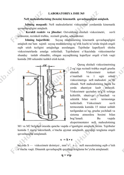 neft mahsulotlarinin kinematik qovushqoqligini aniqlash — PDF