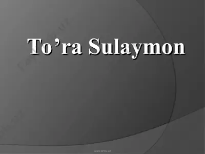 to’ra sulaymon — PPT