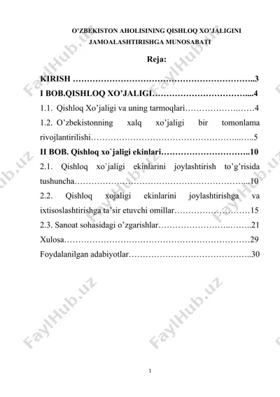 qishloq xo'jaligi mahsulotlari — DOCX