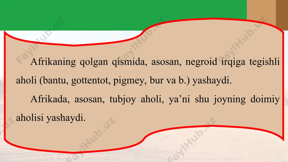 materik aholisi va uning tabiatga ta’siri (afrika) 6-sinf - Page 4