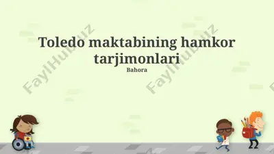 toledo maktabining hamkor tarjimonlari — PPTX