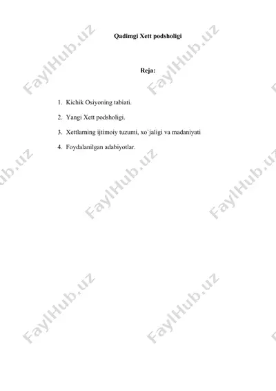 qadimgi xett podsholigi — DOC
