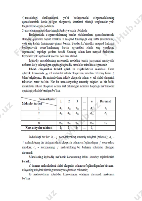 chiziqli programmalashtirish masalasining umumiy qo‘yilishi va turli formalari - Page 2