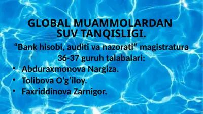 suv muammolari — PPTX