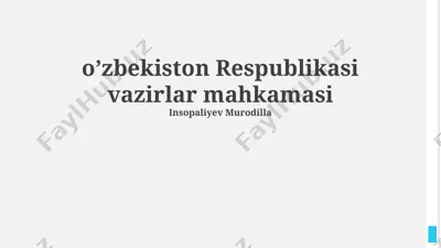 o'zbekiston respublikasi vazirlar mahkamasi — PPTX