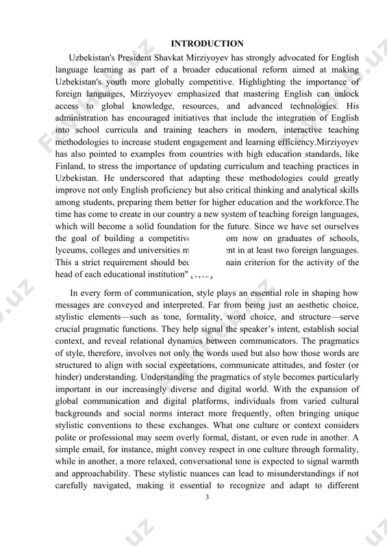 across different communication settings. by analyzing both theoretical frameworks and real-world applications, this research aims to shed light on how style affects interpretation, why cultural and contextual awareness is necessary, and what role digital communication plays in shaping the pragmatics of style today. ultimately, the goal is to provide a deeper understanding of how strategic stylistic choices can enhance clarity, promote inclusivity, and foster better cross-cultural understanding in a world where effective communication is increasingly essential. this introduction sets the stage by defining the pragmatics of style, highlighting its importance, and outlining the paper’s aims and scope. it introduces the reader to the relevance of the topic and establishes the foundation for the discussion that follows. pragmatics is about how people understand and convey meanings in context. this field considers not just the words people say but how they say them, the context in which they’re said, and the underlying …