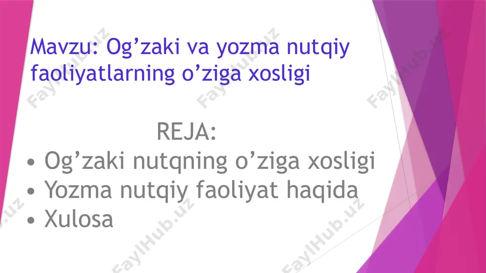 og’zaki va yozmanutqiyfaoliyatlarning o’ziga xosligi - Page 2