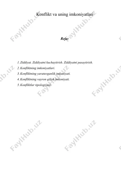 konflikt va uning imkoniyatlari — DOCX