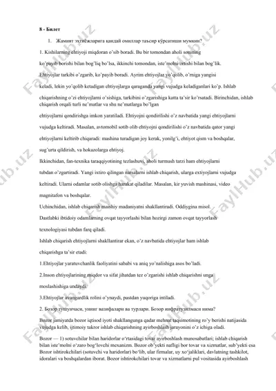 ehtiyojlar taraqqiyotiga ta'sir ko'rsatish — DOCX