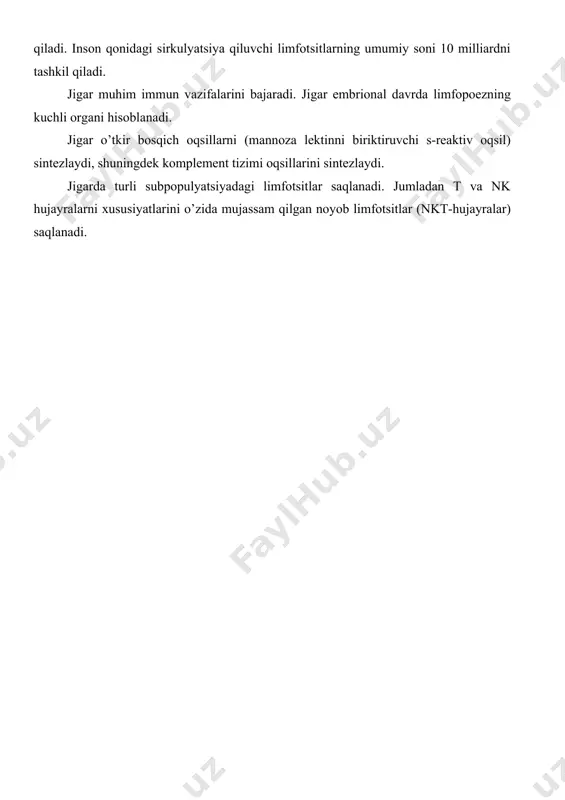 ston” nmiu, 2017. – 29 b. 2. mirziyoyev sh.m. qonun ustuvorligi va inson manfaatlarini ta’minlash yurt taraqqiyoti va xalq farovonligining garovi.“o’zbekiston” nmiu, 2017.– 47 b. 3. bazarov x.k., abdulakimova a.b. veterinariya virusologiyasidan o’quv qo’llanma. samarqand 2016 y. 4. самуйленко а.я., “инфекционная патология животных” том 1 москва 2009. 5. петров р.в. иммунология. учебник. москва 1983 й internet saytlari: 1. www.ziyo.net.uz. 2. www.vetjurnal.uz 3. www.sea@mail.net21 4. www.veterinariy.actavis 5. www.fvat@.academy.uzsci.net