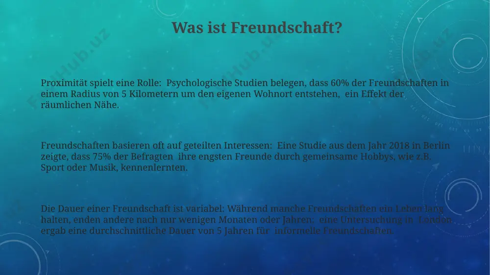 148 studien aus verschiedenen europäischen ländern belegt den positiven einfluss von freundschaften auf das immunsystem; regelmäßiger sozialer kontakt fördert die produktion von immunzellen. studien in ländern wie den usa zeigen, dass menschen mit starken sozialen netzwerken, also vielen freunden, ein um bis zu 50% geringeres risiko für vorzeitigen tod aufweisen, verglichen mit sozial isolierten personen. freundschaft pflegen und stärken kleine gesten der wertschätzung, wie z.b. eine handgeschriebene karte zum geburtstag oder ein unerwarteter anruf, zeigen dem freund, dass man an ihn denkt und pflegen die freundschaft über geographische distanzen hinweg (z.b. hamburg - köln). ehrliche und offene kommunikation, auch über schwierige themen, ist essentiell; studien zeigen, dass 80% langjähriger freundschaften auf gegenseitigem vertrauen und offenem austausch beruhen. regelmäßige gemeinsame aktivitäten, wie z.b. 2-3 monatliche treffen in berlin oder gemeinsame kochkurse in münchen, stärken die bindung und schaffen neue erinnerungen. herausforderungen in freundschaften konflikte um ressourcen, beispielsweise finanzielle unterstützung oder die …