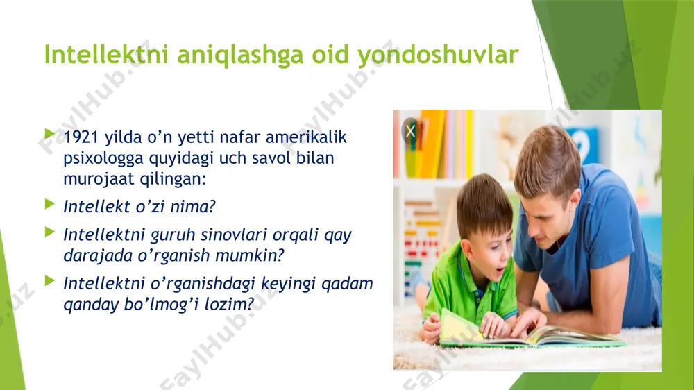 linadi va quyi miqdori qabul qiiingan shkala bo'yicha ularga mos miqdoriy baholar va qisqacha ta’riflar beriladi. www.ziyouz. savollar intellektning o’lchaydigan testlar va ularning turlarini ajratib ko’rsating. sizningcha intelekt nima? siz uni o’lchashda qanday usulni samaraliroq deb o’ylaysiz? ayzenkning intellektual modelini necha qismdan iborat ta’riflab bering? e’tiboringiz uchun rahmat !!!! ! image1.jpg image2.png image3.png image4.jpg image5.jpg image6.png image7.jpg image8.jpeg image9.jpeg image10.jpg image11.png image12.png image13.jpg /docprops/thumbnail.jpeg