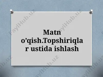 dars rejasi ustida ishlash — PPTX