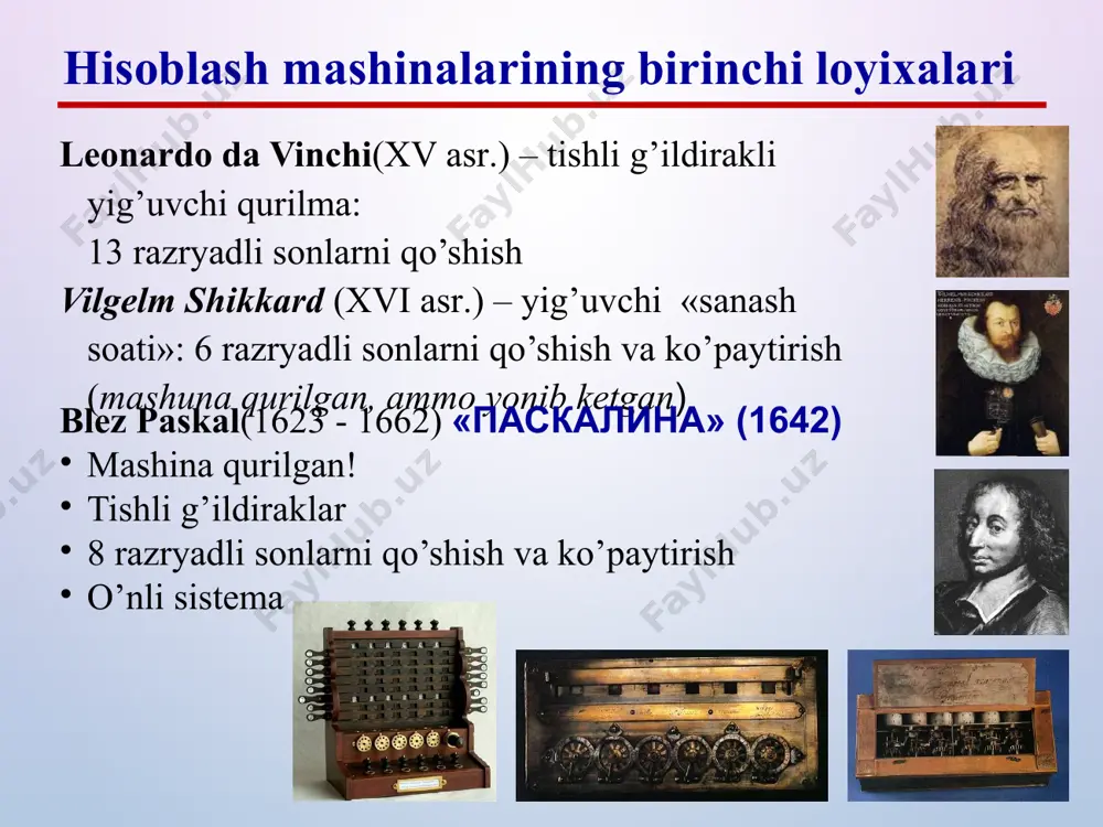 -1 (aqsh) 166 mln. amal/sek xotira 8 mb vektorli hisoblash 1980. elbrus-1 (sssr) 15 mln. amal/sek xotira 64 mb 1985. elbrus-2 8 protsessor 125 mln. amal/sek xotira 144 mb suvli sovutish superkompyuterlar 1985. cray-2 2 mlrd. amal/sek 1989. cray-3 5 mlrd. amal/sek 1995. grape-4 (yaponiya) 1692 protsessor 1,08 trln. amal/sek 2002. earth simulator (nec) 5120 protsessor 36 trln. amal/sek 2007. bluegene/l (ibm) 212 992 protsessor 596 trln. amal/sek superkompyuterlar 2009. «lomonosov» 1300 trln. amal/sek 33072 yadro 2011. k computer 8162 trln. amal/sek 68 544 protsessor superkompyuterlar 1971. intel 4004 4 bitli ma’lumotlar 2250 tranzistorlar 60 ming amal/sek. 1974. intel 8080 8 bitli ma’lumotlar sonlarni bo’lish mikroprotsessorlar 1985. intel 80386 275 000 tranzistorlar virtual xotira 1989. intel 80486 1,2 mln. tranzistorlar 1993-1996. pentium chastota 50-200 mgs 1997-2000. pentium-ii, celeron 7,5 mln. tranzistorlar chastota 500 mgs gacha 1999-2001. pentium-iii, celeron 28 mln. tranzistorlar chastota 1 ggs gacha 2000-… pentium 4 42 mln. …