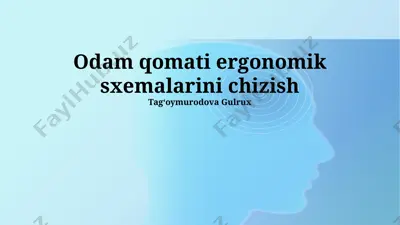 odam qomati ergonomik sxemalarini chizish — PPTX
