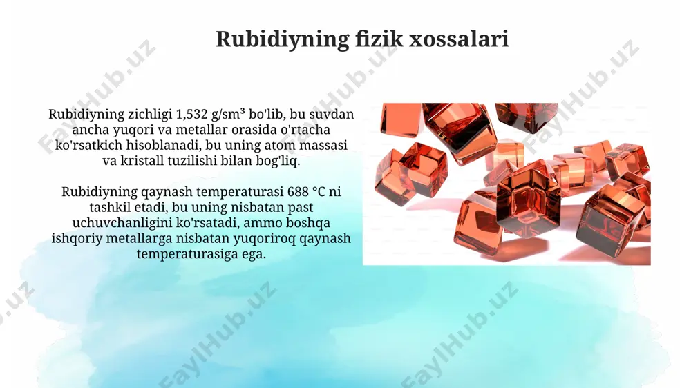 rubidiy va uning xossalari, olinishi - Page 5