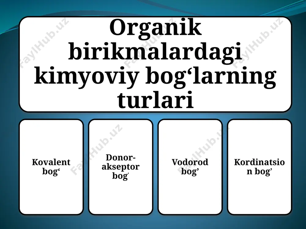 13. http//www. ru/teleclass/index.shtml 14. http//www.chem.ox.ac.uk/vr chemistry e'tiboringiz uchun rahmat image2.png image3.jpeg image4.emf image5.emf image6.png image7.jpeg image8.png image9.png c h h h h 109 0 28 ' c h h h h 109 0 28 ' n h h h ' 46 0 106 n h h h ' 46 0 106 /docprops/thumbnail.jpeg