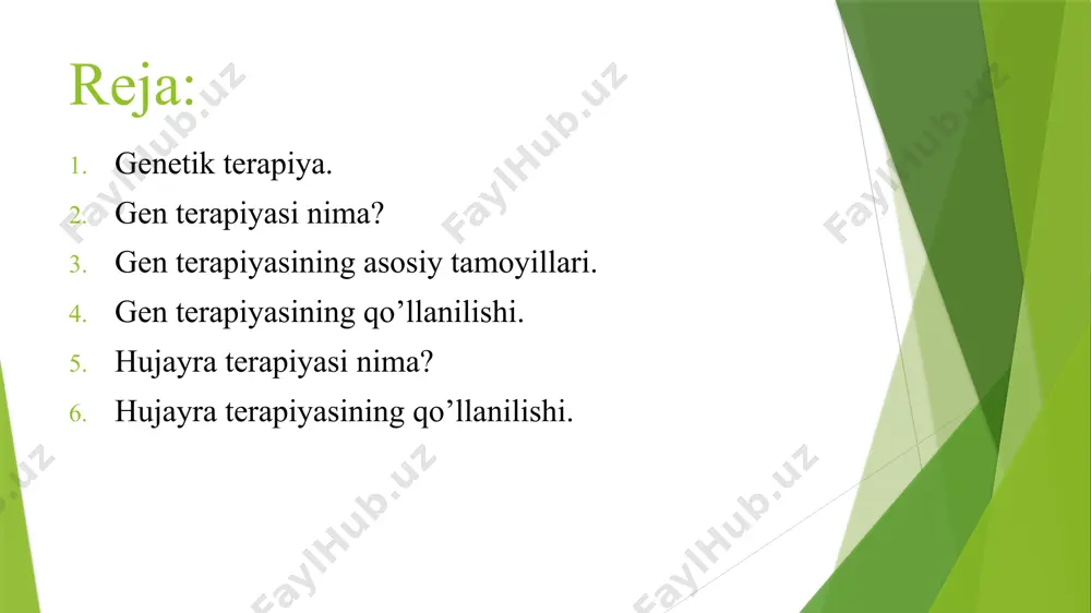 genga qarab, bu juda ko'p turli xil kasalliklarga olib kelishi mumkin: saraton, miyopatiya, kist fibrozi va boshqalar. shuning uchun terapiya printsipi terapevtik gen tufayli hujayralar etishmayotgan proteinni ishlab chiqarishi uchun to'g'ri kodni ta'minlashdan iborat. ushbu gen yondashuvi birinchi navbatda kasallikning mexanizmlarini, ishtirok etgan genni va u kodlaydigan oqsilning rolini aniq bilishni o'z ichiga oladi. gen terapiyasining qo'llanilishi gen terapiyasi tadqiqotlari ko'plab kasalliklarga qaratilgan: saraton (hozirgi tadqiqotning 65%) monogen kasalliklar, ya'ni faqat bitta genga ta'sir qiladigan kasalliklar (gemofiliya b, talassemiya) yuqumli kasalliklar (oiv) yurak-qon tomir kasalliklari neyrodegenerativ kasalliklar (parkinson kasalligi, altsgeymer kasalligi, adrenoleukodistrofiya, sanfilippo kasalligi) dermatologik kasalliklar (bullyoz epidermoliz, distrofik epidermoliz bullosa) ko'z kasalliklari (glaukoma) hujayra terapiyasi nima? hujayra terapiyasi - bu kasallik va jarohatlarni davolashning inqilobiy yangi usuli, bu sog'lom va yangi hujayralar - ildiz hujayralarini transplantatsiya qilish orqali tananing zararlangan va og'riqli qismlarini tiklashga imkon beradi. yaqinda ildiz hujayralarini tadqiq qilish jadal rivojlanayotgan biologik, biotibbiyot tadqiqotlariga aylandi. ilmiy matbuotda …