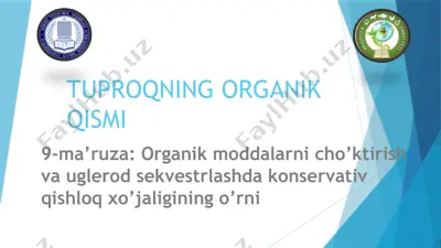 tuproqning organik qismi — PPTX
