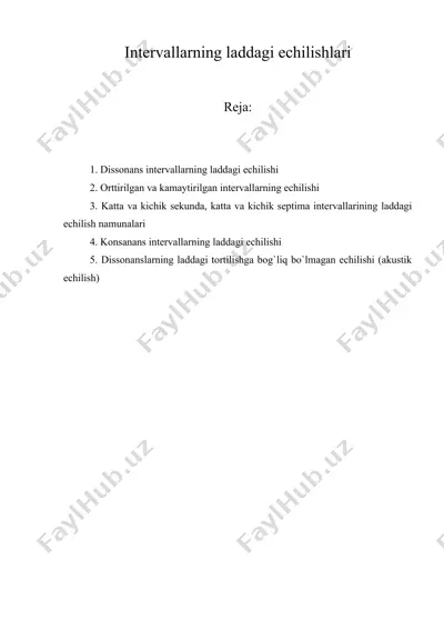 intеrvallarning laddagi еchilishlari — DOC