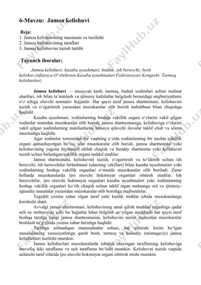 jamoa kelishuvi — DOCX