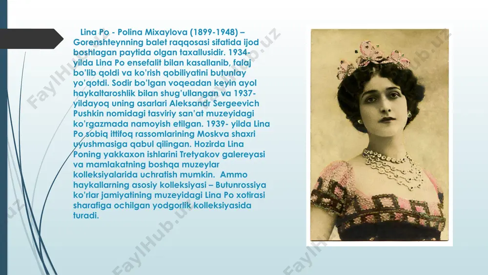 irdi. 4 lyudvig van betxoven lyudvig van betxoven (1770-1827) –nemis bastakori. 1976 yili eshitish qobiliyatini yo’qota boshlagan. unda tinit- ichki quloq yallig’lanishi kasalligi rivojlanib, 1802 – yilga kelgach, butunlay eshitish qolbiliyatini yo’qotgan. amma bastakor aynan shu paytlari o’zining eng mashxur asarlarini yaratdi va tarixga o’z ismini abadiy muhrladi. 5 louis braille (1809 - 1852) - fransuz tiflo-pedagogi. brayl 3 yoshida o’z ko’zini o’ymakorlik pichog’i bilan yaralagan, shu tufayli ko’zlarning simpatik yallig’lanishi rivojlanib u ko’rish qobiliyatini yo’qotdi. 1829-yilda lui brayl butun dunyoda ko’zi ojizlar uchun haligacha ishlatilib kelayotgan rel’ef-nuqtali brayl shriftini ishlab chiqargan. huddi shu tarzga asoslanib harflar va raqamlarga qo’shimcha ravishda u notalar yaratgan va ko’zi ojizlarga musiqadan dars bergan. 6 ester vergeer (1981) – gollandiyalik tennischi qiz. insoniyat tarixidagi eng buyuk aravachadagi tennischilardan biri hisoblanadi. u to’qqiz yoshida umurtqa pog’onasidagi jarrohlik operatsiyasi tufayli yotoq joyiga mixlanib qolgan. ester vergeer –katta shlem musobaqalarining bir necha bor g’olibi, yetti marta jahon …
