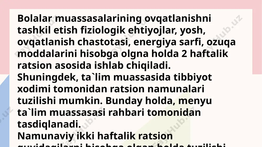 bolalar muassasalarida ovqatlantirish tamoyillari - Page 5