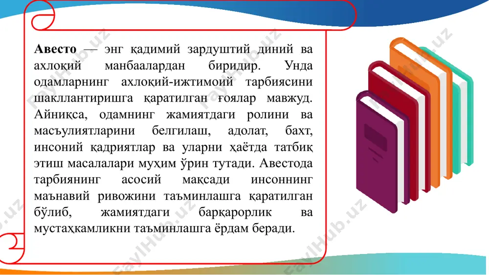 yoshlarning aqliy va ma'naviy rivoji uchun ilm olish muhimligini ta'kidlagan. aql va axloq: ibn sinoning pedagogik g'oyalarida axloq, aql va jismonan sog'lom bo'lish muhim ekanligi, insonni har tomonlama rivojlantirish kerakligi haqida gapiriladi. ta'lim va ma'rifat: ilm va bilimga bo'lgan ishtiyoq, yoshlarning ma'rifatga intilishi muhim deb hisoblangan. 3. al-farobiy (872–950) al-farobiy o'zining "madaniyat va ijtimoiy hayot" haqidagi ishlarida odamlar o'rtasidagi ijtimoiy munosabatlarni, axloqiy munosabatlarni va jamiyatdagi ijtimoiy tartibni o'rgangan. u o'z asarlarida "yigitga qanday tarbiya berish kerak?" kabi savollarga javob beradi. ma'naviy va axloqiy rivojlanish: al-farobiyning ijtimoiy pedagogik g'oyasi yoshlarning ma'naviy kamolotiga qaratilgan. ijtimoiy tarbiya: jamiyatdagi barqarorlikni saqlash va ijtimoiy adolatni ta'minlash uchun tarbiyaning ahamiyati ko'rsatilgan. 4. jomiy (1414–1492) abdurahmon jomiy o'zining adabiy va pedagogik asarlarida axloq, ma'naviyat va ijtimoiy munosabatlarga katta ahamiyat bergan. uning tarbiyaviy g'oyalari insonning ma'naviy rivoji, ijtimoiy mas'uliyat va burchlariga asoslangan. axloqiy tarbiya: jomiy yoshlarning tarbiyasini jamiyatning yaxshilanishiga qaratgan. u odamni yaxshi va yomon xulqlardan xabardor qilib, …
