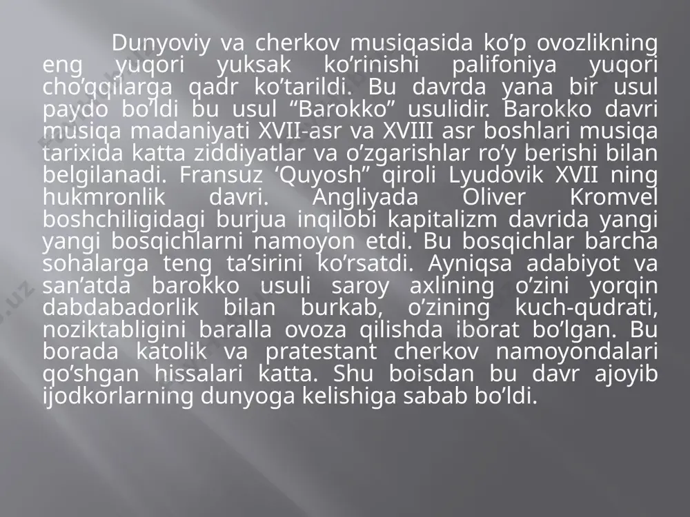 o'shiqlarga ustunlik berildi. ansambllar uchun motetlar yaratilgan. ular, shuningdek, shanson va madrigal kabi janrlarga murojaat qilishdi - bu dunyoviy musiqaning ruhiy ustidan g'alaba qozonish ramzi.niderlandiya maktabining xizmati polifonik xor kuylash bilan bog'liq musiqiy merosni umumlashtirishdir. bundan tashqari, bu yerda yuqorida tilga olingan klassik janrlar rivojlanib, asos solingan, koʻp ovozlilik qonuniyatlari oʻrnatilgan. gollandiya maktabi ko'plab bastakorlar bilan faxrlanishi mumkin. ular orasida j. okegem, g. dufay, j. despres, j. obrecht, j.p. shishish va boshqalar. ularning har biri nafaqat ajoyib musiqalar yaratgan, balki musiqa san'ati nazariyasining rivojlanishiga ham hissa qo'shgan. g.dyufay milliy polifoniyaga asos solgan; j.obrext musiqani xalq kuylari bilan boyitdi; ns. shishish organ o'ynash maktabini yaratdi.italiya maktabi ham haqli ravishda juda kuchli va shu bilan birga ko'p qirrali deb hisoblangan, chunki bir qator milliy maktablardan iborat bo'lib, ular orasida ikkitasi ajralib turadi: rim va venetsiya.rim maktabining rahbari sistina kapellasida xizmat qilgan j.p.palestrina edi. uning ijodi u yozgan musiqaning ma'naviy yo'nalishini belgilab berdi. …