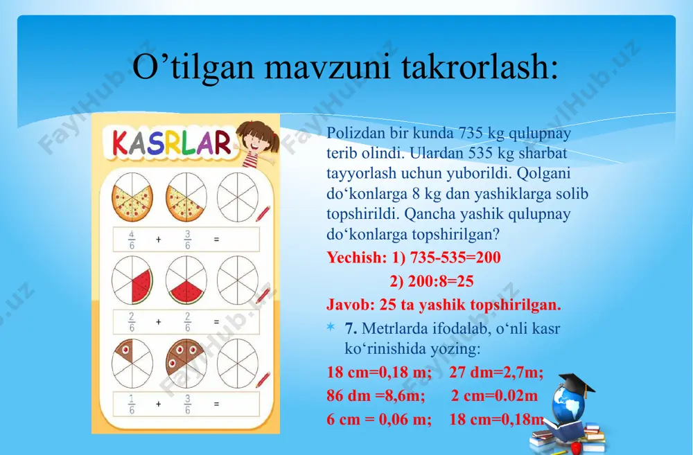 o’nli kasrlarni taqqoslash va tartiblash - Page 5