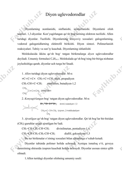 diyen uglevodorodlar — DOCX