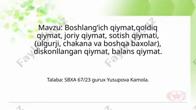 qiymatlar bilan ishlash — PPTX