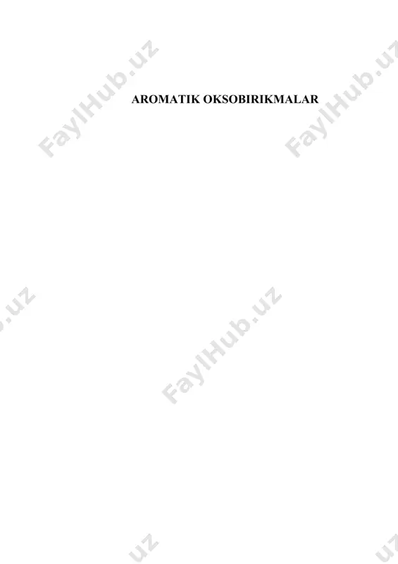 reaksiyalarga kirishadi. ular oksidlanadi (kuchli oksidlovchilar ta’sirida), qaytariladi, spirtlar va hcnni biriktiradi, galogenlanadi, karbonil kislorodini galogenga almashtiradi, kondensatsiyaga kirishadi, oksim, gidrazon va boshqa hosilalar beradi. adabiyot: 1. o.ya.neyland organicheskaya ximiya. m.: «viysshaya shkola». 1990. s. 89-109, 368-370. 2. a.n.nesmeyanov, n.a.nesmeyanov nachala organicheskoy ximii. kniga 1. m.: 1978. s. 66-71. 3. dj.roberts, m.kaserio osnoviy organicheskoy ximii. chast 1. m.: «mir», 1978. s. 91-116. 4. a.terney sovremennaya organicheskaya ximiya. t. 1. m.: «mir», 1991. s. 100-112. 5. dj. march organicheskaya ximiya m.: «mir». 1987. t.3. s.57-131. 6. r.morrison, r.boyd organicheskaya ximiya. m.: «mir». 1974. s.42-67. 7. k.n.axmedov, h.y.yo‘ldoshev organik kimyo usullari 1 qism. t.: «universitet». 1998. 3-13.в image4.wmf image5.wmf image6.png image7.wmf image8.png image9.wmf image1.wmf image2.png image3.png + h 2 о + 2 н c l с о н с н с l 2 + k o h 2 с o o k с о н с н 2 o h c 6 …