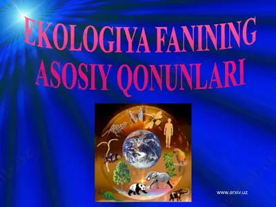 ekologiya faninng asosiy qonunlari — PPTX