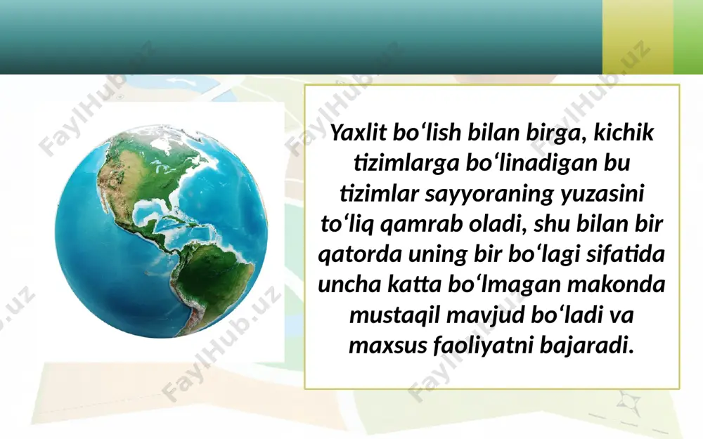 geotizimlar va ularning pog‘onasimonligi. 10 - sinf - Page 5