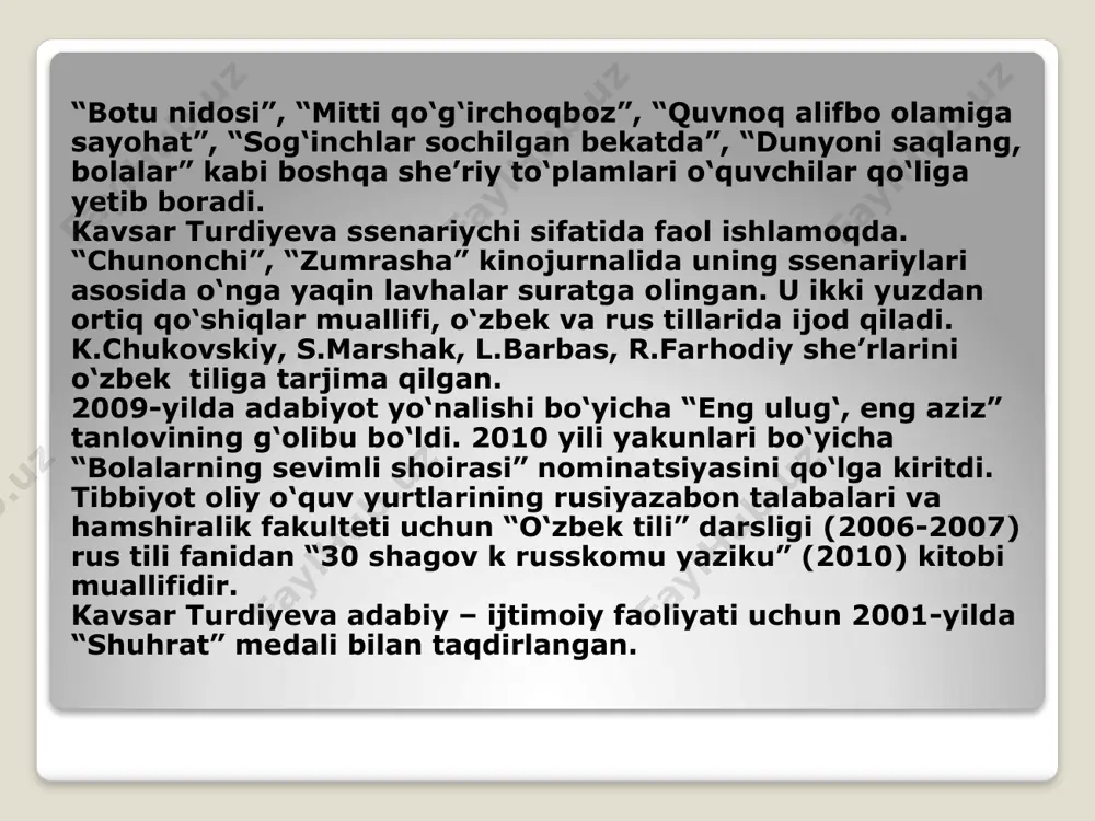 kavsar turdiyevaning hayoti va ijodi - Page 4