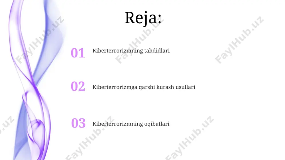 li darajada oshirish mumkin. kiberxavfsizlikni mustahkamlash uchun milliy darajada infratuzilmani himoya qilish choralari, xususan, 3 qatlamli autentifikatsiya va xavfsizlik devorlarini o'rnatish kabi chora-tadbirlar muhim ahamiyat kasb etadi. kiberterrorizmning vositalari kiberterrorizmda 0-day zaifliklardan foydalanish, ya’ni dasturiy ta’minotdagi noma’lum xavfsizlik teshiklaridan foydalanib, keng miqyosli hujumlarni amalga oshirish keng tarqalgan usul hisoblanadi. ddos hujumlari orqali 1000 dan ortiq botnetlar yordamida serverlarni haddan tashqari yuklab, muhim infratuzilmalarni ishlamay qolishiga olib kelish mumkin. fişing va soxta veb-saytlar orqali foydalanuvchilarning shaxsiy ma’lumotlarini o‘g‘irlash va ularni siyosiy maqsadlarda ishlatish, shuningdek, zararli dasturlarni tarqatish kabi harakatlar amalga oshiriladi. oldini olish va zararni kamaytirish strategiyasi зарарни камайтириш учун маълумотларни захиралаш ва тиклаш тизимининг самарали ишлашини таъминлаш муҳим бўлиб, бу 90% дан ортиқ маълумот йўқолишининг олдини олади. кибертерроризмга қарши курашишда ҳукумат ва хусусий сектор ўртасидаги ҳамкорликни мустаҳкамлаш, айниқса, кибержиноятларни тергов қилишдаги маълумотлар алмашинувини яхшилаш, муҳимдир. кибертерроризм ҳужумларининг олдини олишда 2-факторли аутентификация ва кучли пароллардан фойдаланиш киберхавфсизликнинг 70% муаммоларини ҳал қилади. …