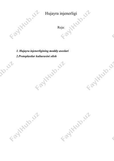 hujayra injenerligi — DOCX