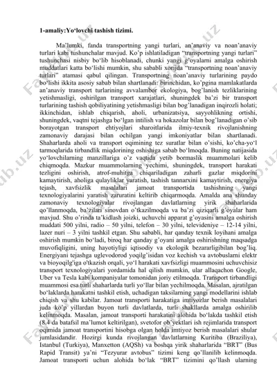 transportning noan’anaviy turlari — DOCX